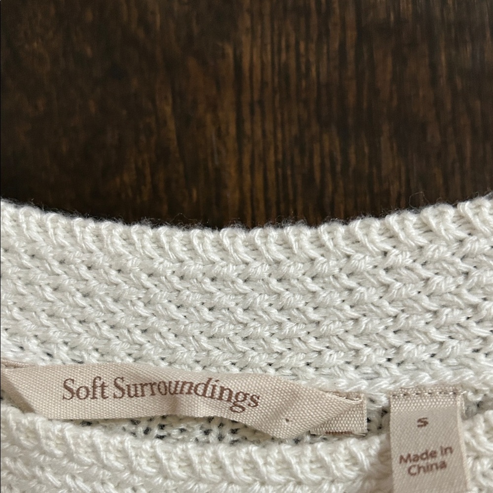 Soft Surroundings Cream Cable Knit Dress Small - Picture 2 of 5